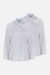 Long Sleeve, Non-iron Katie Collar Blouses - Twin pack