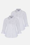 CLEARANCE 3/4 Sleeve, Non-iron Fitted Blouses - Twin pack