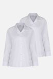 Long Sleeve, Non-iron Rever Collar Blouses - Twin pack