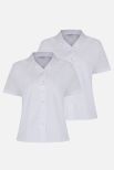 Short Sleeve, Non-iron Rever Collar Blouses - Twin pack