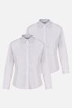Long Sleeve, Slim Fit Non-iron Blouses - Twin pack
