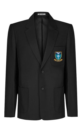 Black blazer embroidered with school logo for St Alban's RC High School