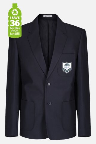 Navy blue blazer badged with the school logo for Heathside, Walton-on-Thames
