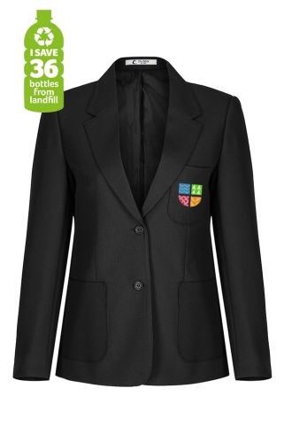 Black girls-fit blazer badged with school logo for Thames Park Secondary School