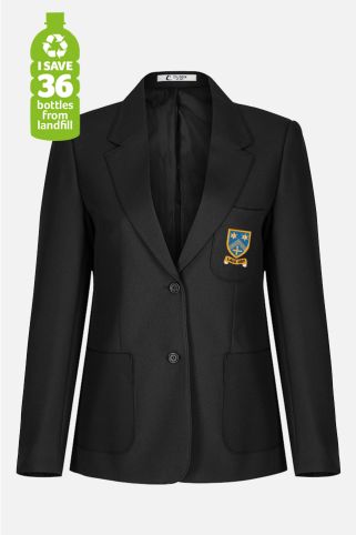 Black girls-fit blazer badged with school logo for Bishop Challoner Catholic School