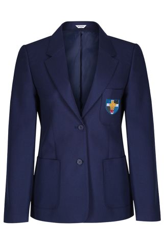Fitted royal blazer badged with Ripley St Thomas logo