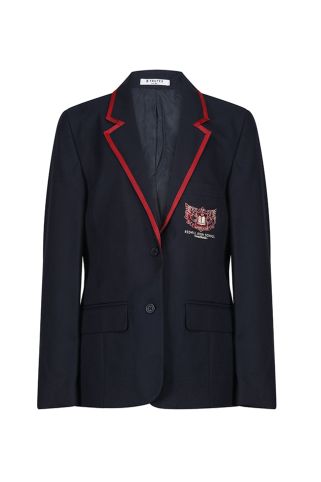 Girls blazer badged with Redhill High School logo