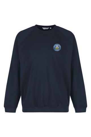 Navy blue sweatshirt badged with Brindley Heath Junior Academy Logo