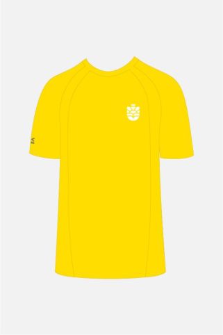 Crew Neck Sports T-Shirt Yellow