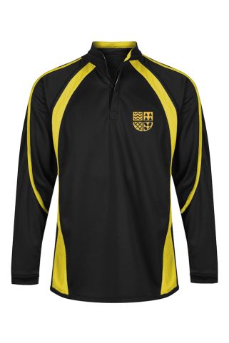 Yellow(Ventus)rugby shirt badged with logo for Thames Park Secondary School