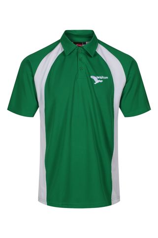 Emerald/White Sports Polo for Walton Academy