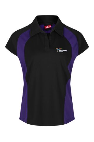 Fitted Black and Purple Polo badged with North Cambridge Academy logo (Summer uniform)