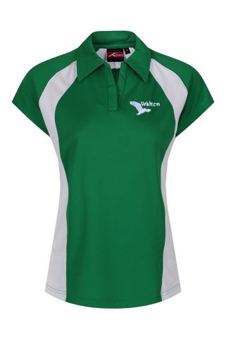 Emerald/white polo badged with Walton Academy logo