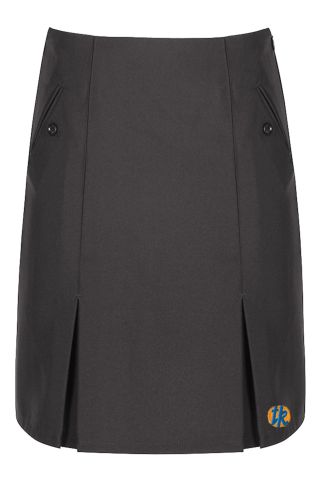 Junior Twin pleat skirt badged with Thomas Keble logo