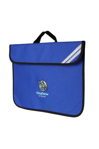 School Bookbag badged with The Kingfisher CE Academy logo
