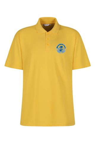 Yellow Poloshirt Badged with School Logo