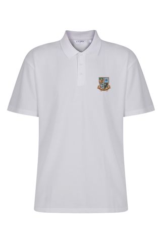 White Poloshirt badged with School Logo