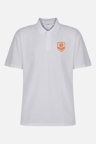Summer Poloshirt (FALCONS HOUSE) badged with ORANGE school logo for Heathside School, Weybridge