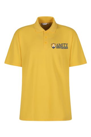 Short Sleeve Polo, Yellow with school logo