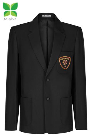 Black blazer badged with Highfields school logo