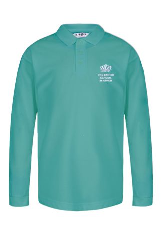 Long sleeved poloshirt badged with the logo for The British School Warsaw