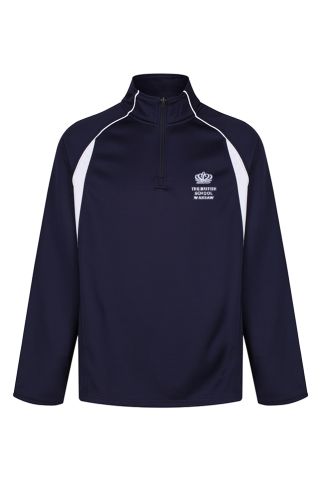 Mid layer top badged with the logo for The British School Warsaw