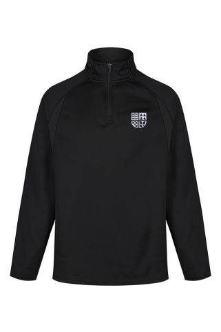Black mid-layer top badged with logo for Thames Park Secondary School