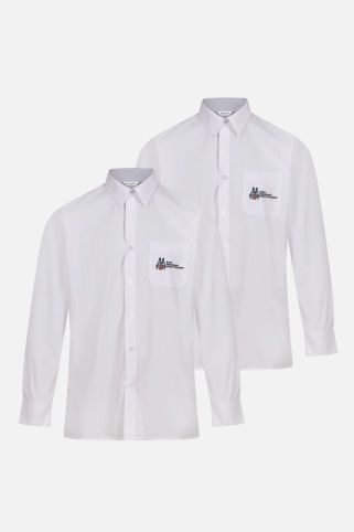 White long sleeve shirt (x2 PACK) badged with British International School of Ljubljana