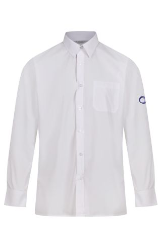 Non-Iron Long Sleeve Shirt with Outwood Academy logo (twin pack)