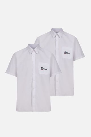 White short sleeve shirt (x2 PACK) badged with British International School of Ljubljana