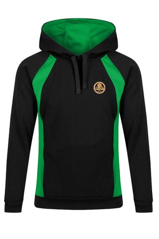 Sports hoody black/emerald badged with school logo for The Park Community School
