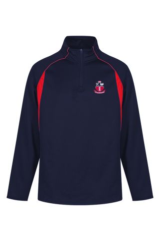 Navy/Scarlet Standard Fit Sports Midlayer Top for Westbourne School