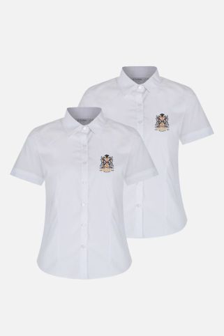 2 pack Short sleeve blouse badged with school logo for Montessori International Bordeaux