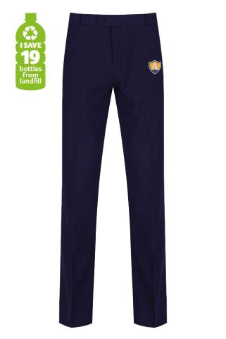 Senior tailored trousers, Navy with school logo (unisex)
