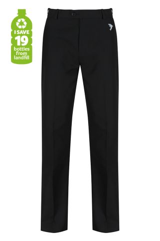 Black sturdy fit trouser with Richard Lander School logo