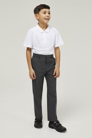 Junior Boys Standard Fit Stain Resistant School Trousers (2-13 Years)