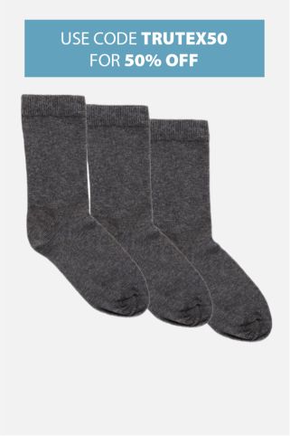 3 Pack Soft & Durable Cotton Rich School Socks (2-14+ Years)