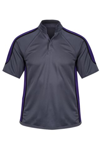 Boys short sleeve reversible top - gunmetal/purple/black