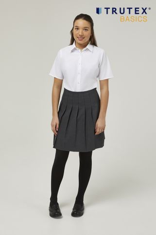 2 Pack Short Sleeve Easy Iron School Blouses White (3-16+ Years)