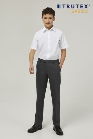 2 Pack Short Sleeve Easy Iron School Shirts White (3-16+ Years)