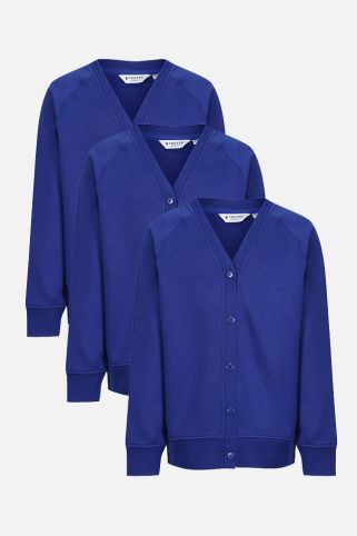 3 Pack Elements Standard Fit Soft & Durable School Cardigans (2-16+ Years)