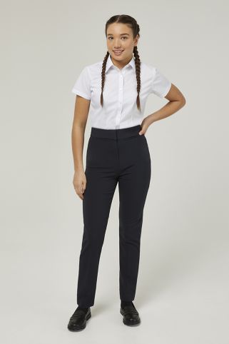 Senior Girls Fit Twin Pocket Comfort Stretch School Trousers (11-16+ Years)