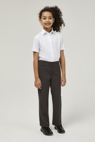 Junior Girls' Fit Twin Pocket Comfort Stretch School Trousers (3-12 Years)