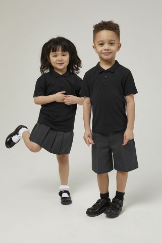 Standard Fit Short Sleeve Made to Last School Polo Shirt Black (1-16+ Years)
