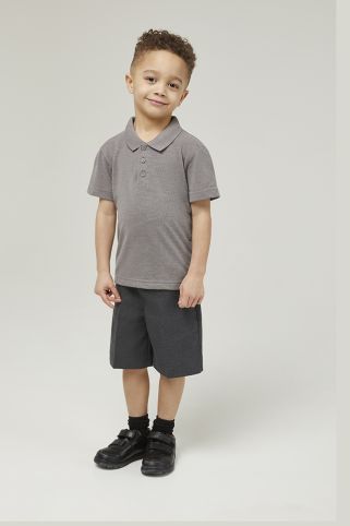 Standard Fit Short Sleeve Made to Last School Polo Shirt Grey (1-16+ Years)