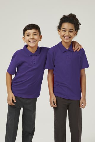 Standard Fit Short Sleeve Made to Last School Polo Shirt Purple (1-16+ Years)