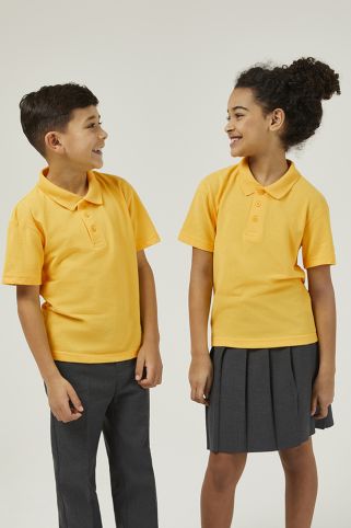 Standard Fit Short Sleeve Made to Last School Polo Shirt Sunflower Yellow (1-16+ Years)