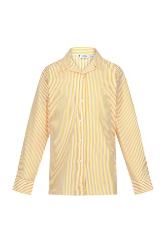 Striped yellow/white rever collar blouse long sleeve (twin pack)