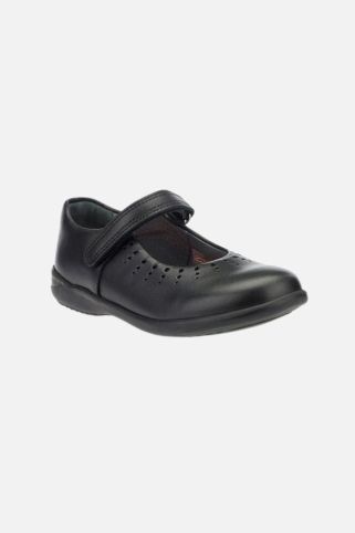 Start-Rite Girls' Mary Jane Black Leather Riptape School Shoes (7-10 Years)