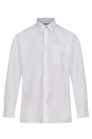 White Long Sleeve Non Iron Shirts (Twin Pack)